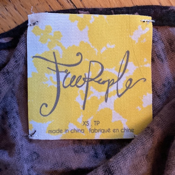 Free People Black & Taupe Top XS-SM - Picture 3 of 5